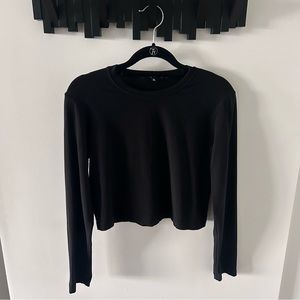 Thief & Bandit Black Cropped Long-Sleeved Tee